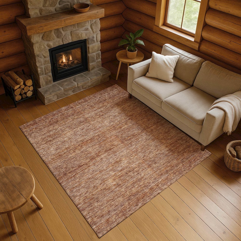 Luxury Washable Indoor/Outdoor Soft Essentials SE1 Orange 2'6" x 3'10" Rug. Picture 5