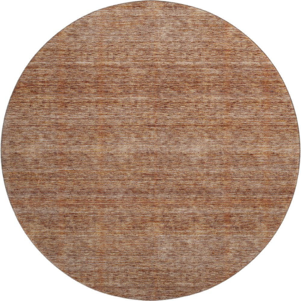 Luxury Washable Indoor/Outdoor Soft Essentials SE1 Orange 8' x 8' Rug. Picture 1