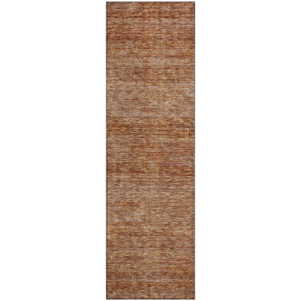 Luxury Washable Indoor/Outdoor Soft Essentials SE1 Orange 2'3" x 7'6" Runner Rug. Picture 1