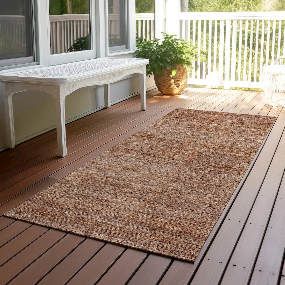 Luxury Washable Indoor/Outdoor Soft Essentials SE1 Orange 2'3" x 7'6" Runner Rug. Picture 6