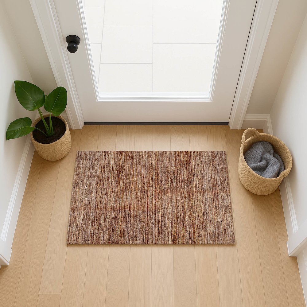 Luxury Washable Indoor/Outdoor Soft Essentials SE1 Orange 1'8" x 2'6" Rug. Picture 5