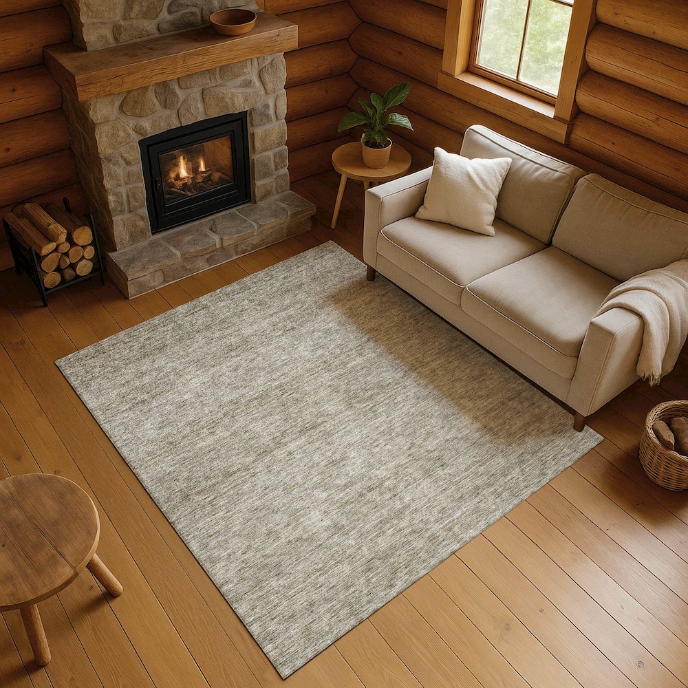 Luxury Washable Indoor/Outdoor Soft Essentials SE1 Ivory 2'6" x 3'10" Rug. Picture 5