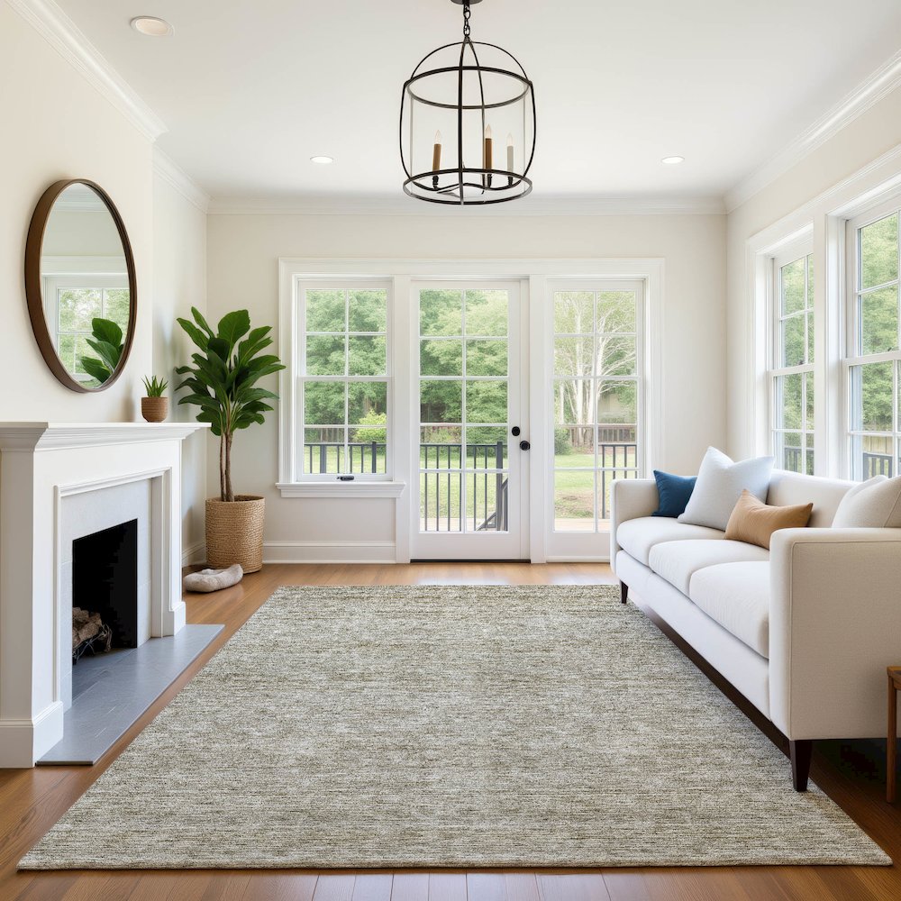 Luxury Washable Indoor/Outdoor Soft Essentials SE1 Ivory 2'6" x 3'10" Rug. Picture 6