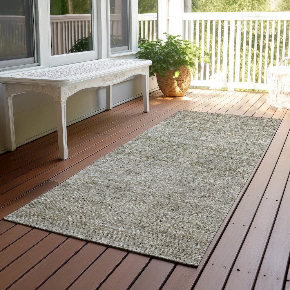 Luxury Washable Indoor/Outdoor Soft Essentials SE1 Ivory 2'3" x 7'6" Runner Rug. Picture 6