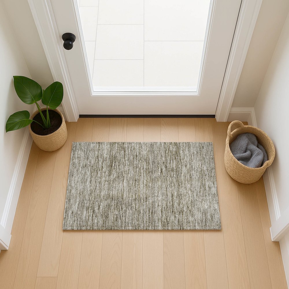 Luxury Washable Indoor/Outdoor Soft Essentials SE1 Ivory 1'8" x 2'6" Rug. Picture 5