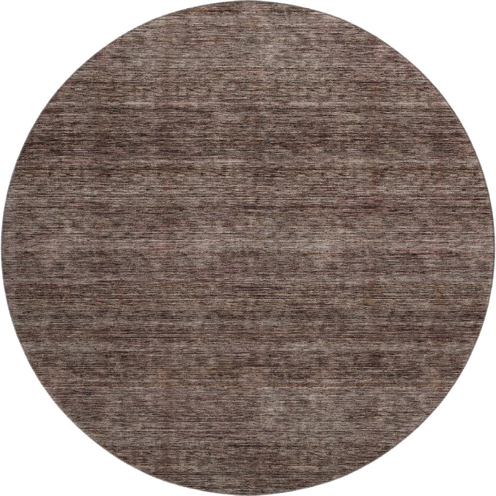 Luxury Washable Indoor/Outdoor Soft Essentials SE1 Brown 8' x 8' Rug. Picture 1