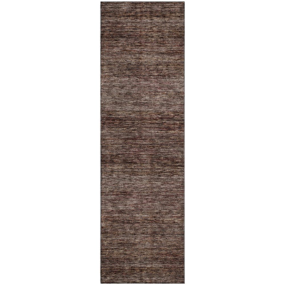 Luxury Washable Indoor/Outdoor Soft Essentials SE1 Brown 2'3" x 7'6" Runner Rug. Picture 1
