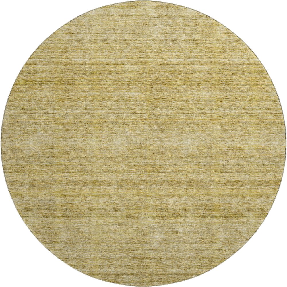 Luxury Washable Indoor/Outdoor Soft Essentials SE1 Gold 8' x 8' Rug. Picture 1