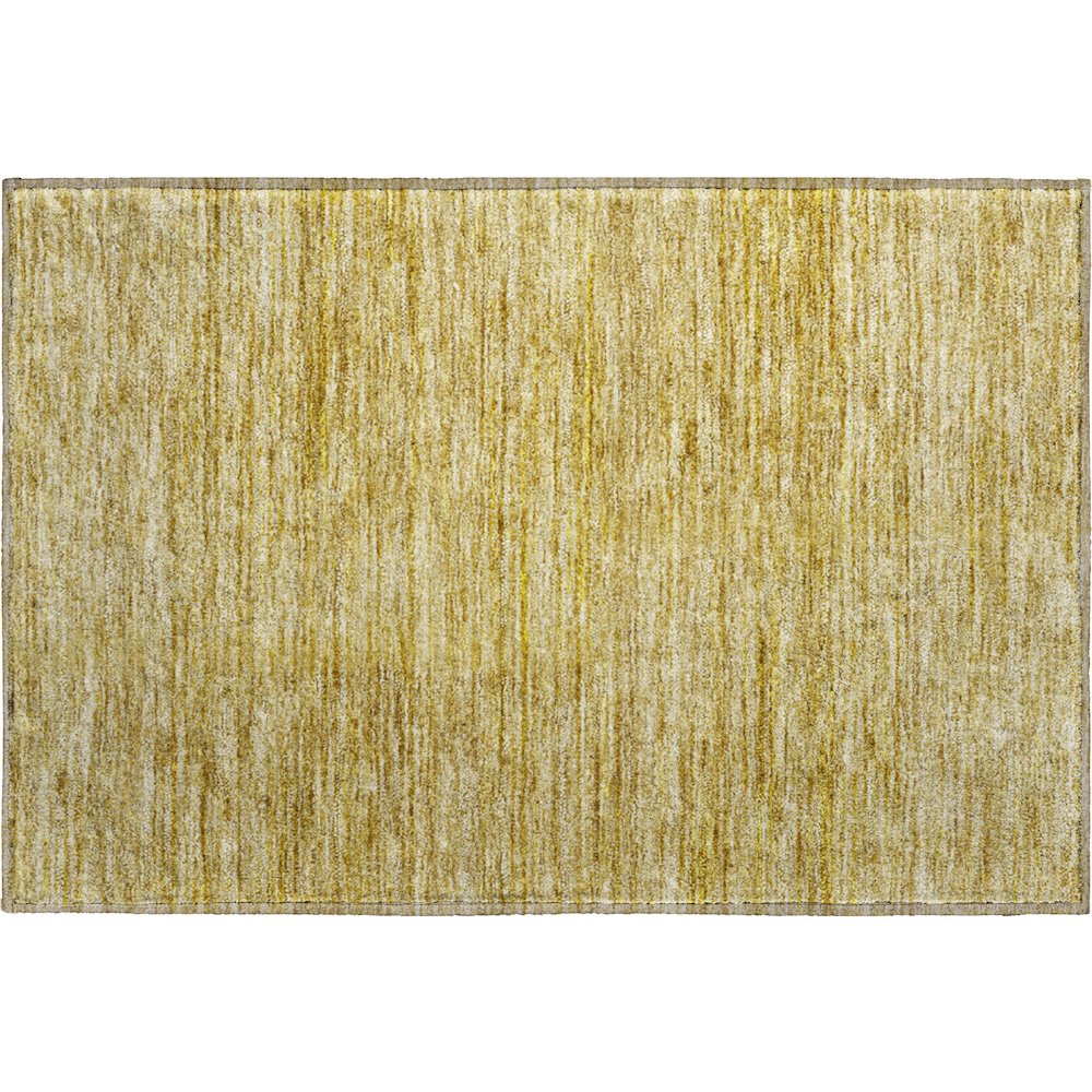 Luxury Washable Indoor/Outdoor Soft Essentials SE1 Gold 1'8" x 2'6" Rug. Picture 1