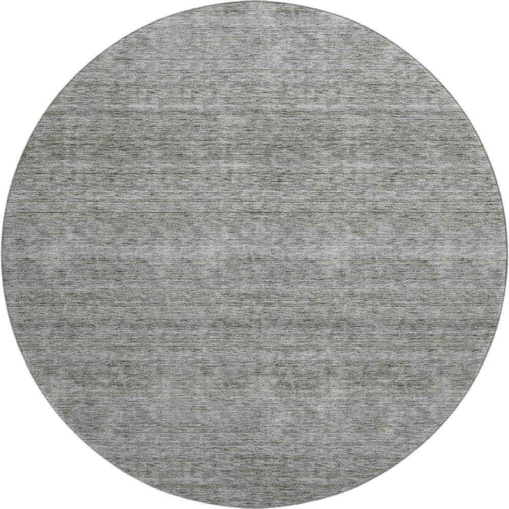 Luxury Washable Indoor/Outdoor Soft Essentials SE1 Gray 8' x 8' Rug. Picture 1