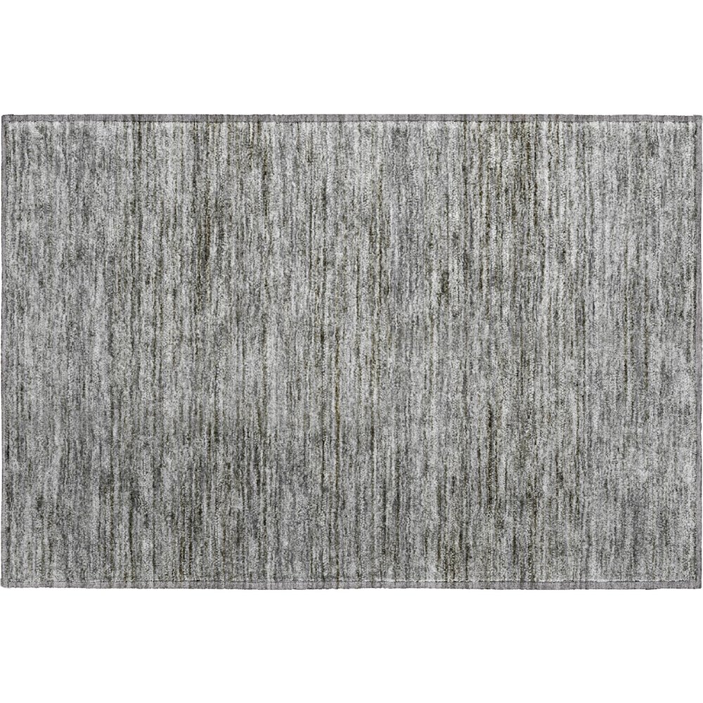Luxury Washable Indoor/Outdoor Soft Essentials SE1 Gray 1'8" x 2'6" Rug. Picture 1