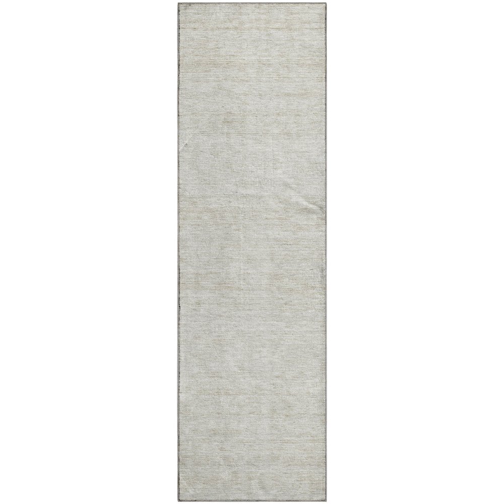 Luxury Washable Indoor/Outdoor Soft Essentials SE1 Ivory 2'3" x 7'6" Runner Rug. Picture 1