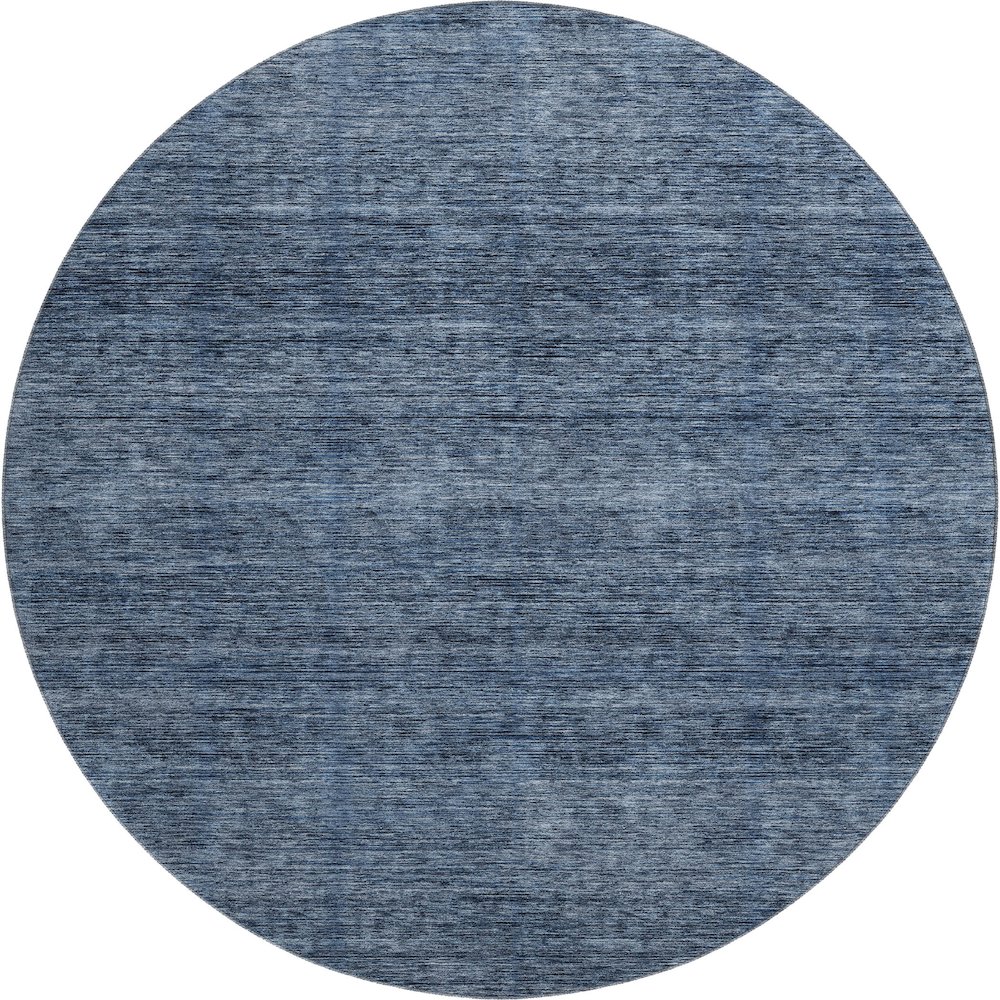 Luxury Washable Indoor/Outdoor Soft Essentials SE1 Blue 8' x 8' Rug. Picture 1