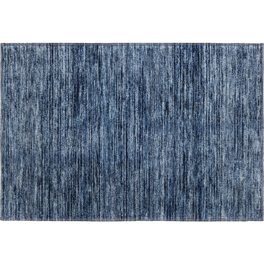 Luxury Washable Indoor/Outdoor Soft Essentials SE1 Blue 1'8" x 2'6" Rug. Picture 1