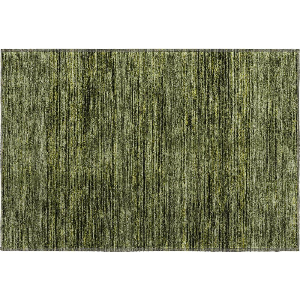 Luxury Washable Indoor/Outdoor Soft Essentials SE1 Green 1'8" x 2'6" Rug. Picture 1