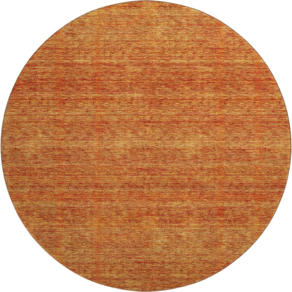 Luxury Washable Indoor/Outdoor Soft Essentials SE1 Orange 8' x 8' Rug. Picture 1