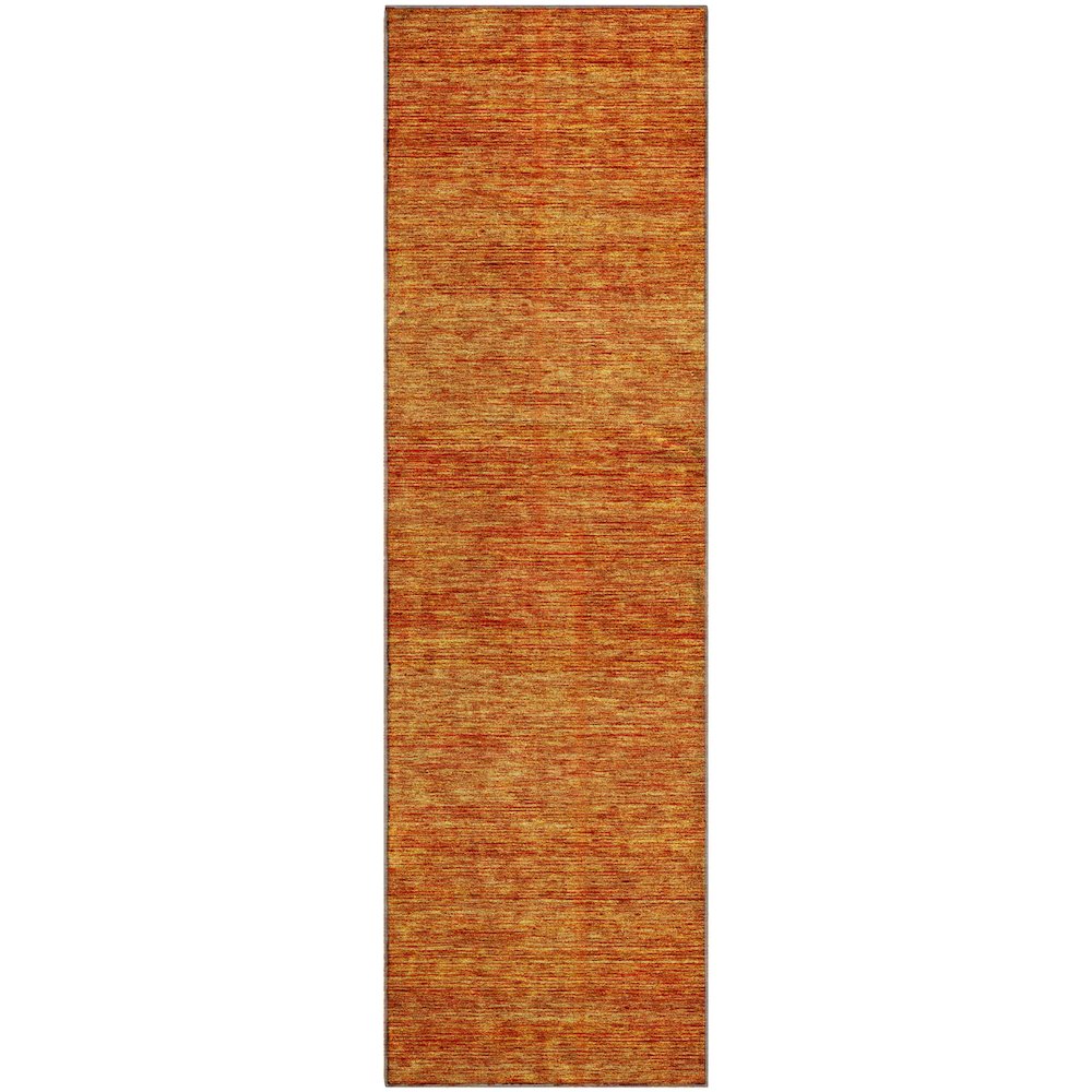 Luxury Washable Indoor/Outdoor Soft Essentials SE1 Orange 2'3" x 7'6" Runner Rug. Picture 1