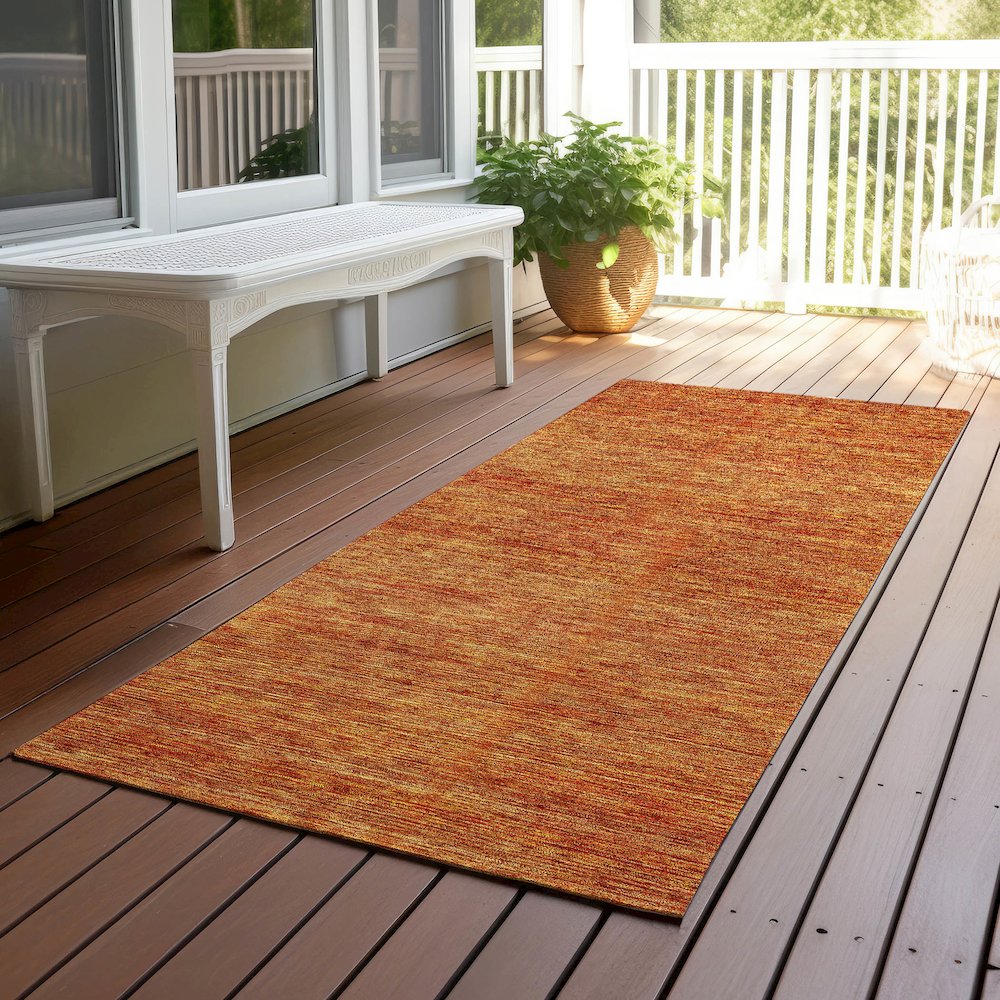 Luxury Washable Indoor/Outdoor Soft Essentials SE1 Orange 2'3" x 7'6" Runner Rug. Picture 6