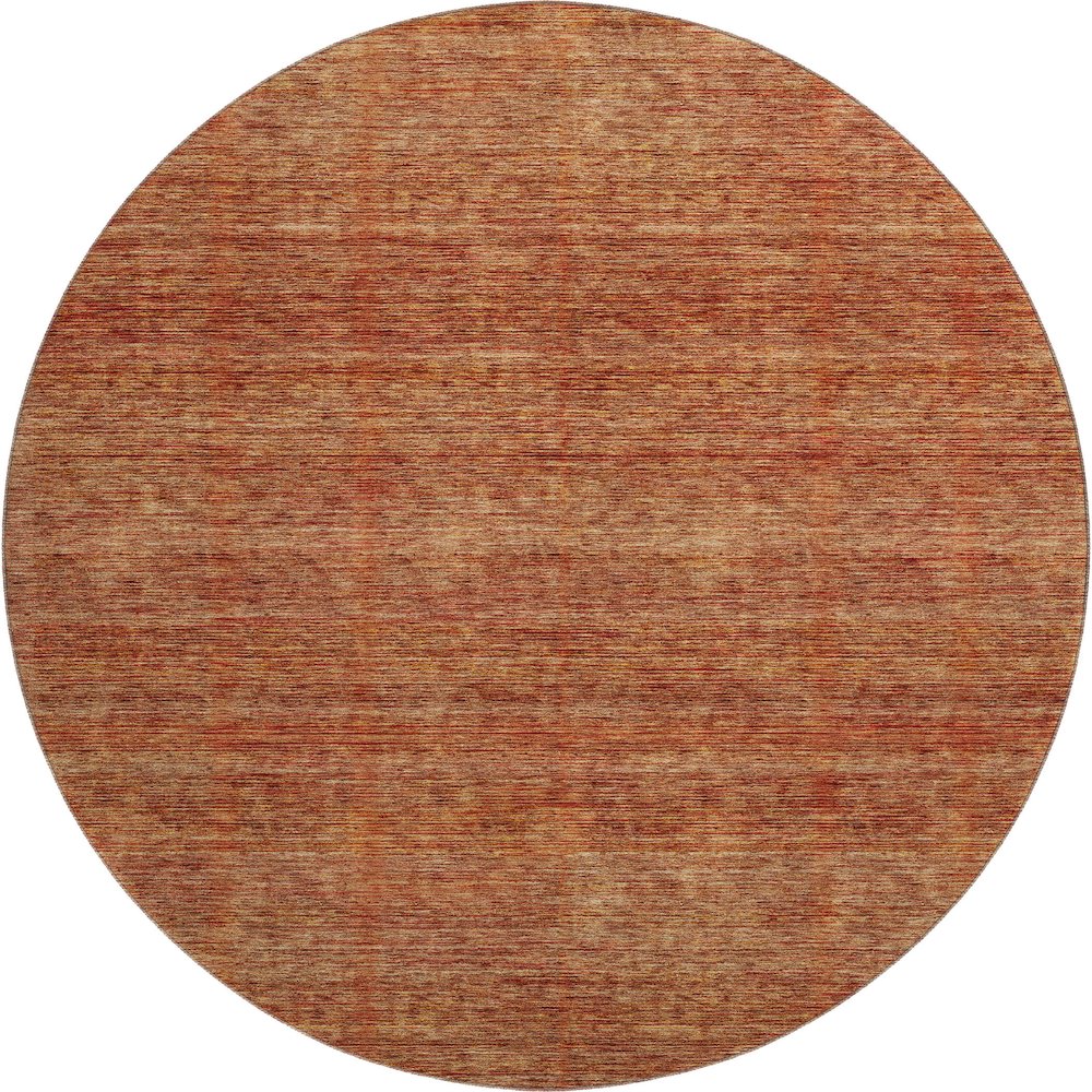 Luxury Washable Indoor/Outdoor Soft Essentials SE1 Orange 8' x 8' Rug. Picture 1
