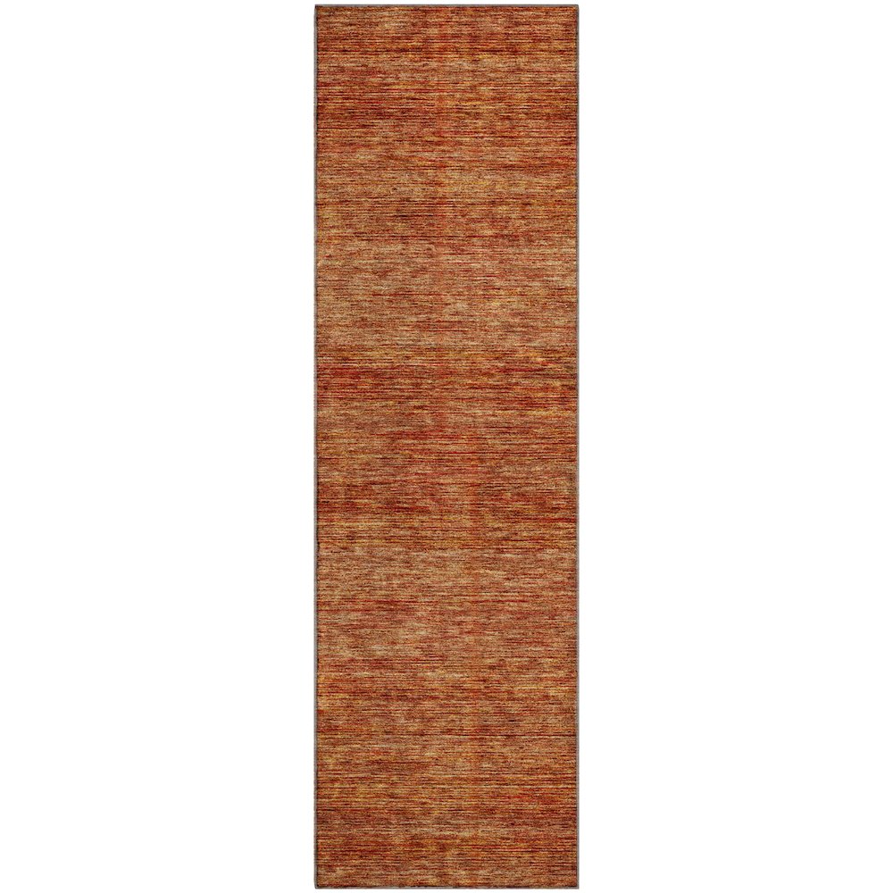 Luxury Washable Indoor/Outdoor Soft Essentials SE1 Orange 2'3" x 7'6" Runner Rug. Picture 1