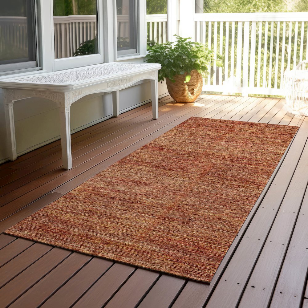 Luxury Washable Indoor/Outdoor Soft Essentials SE1 Orange 2'3" x 7'6" Runner Rug. Picture 6