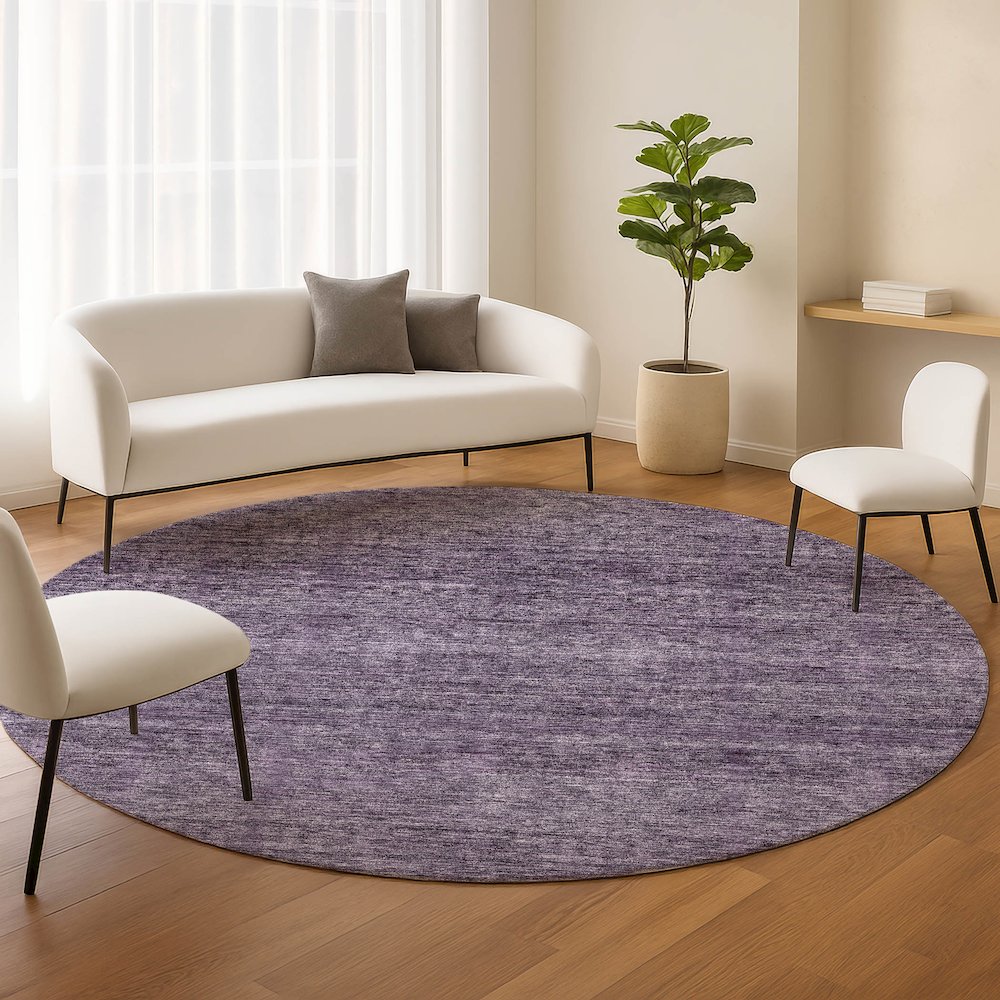 Luxury Washable Indoor/Outdoor Soft Essentials SE1 Purple 8' x 8' Rug. Picture 5