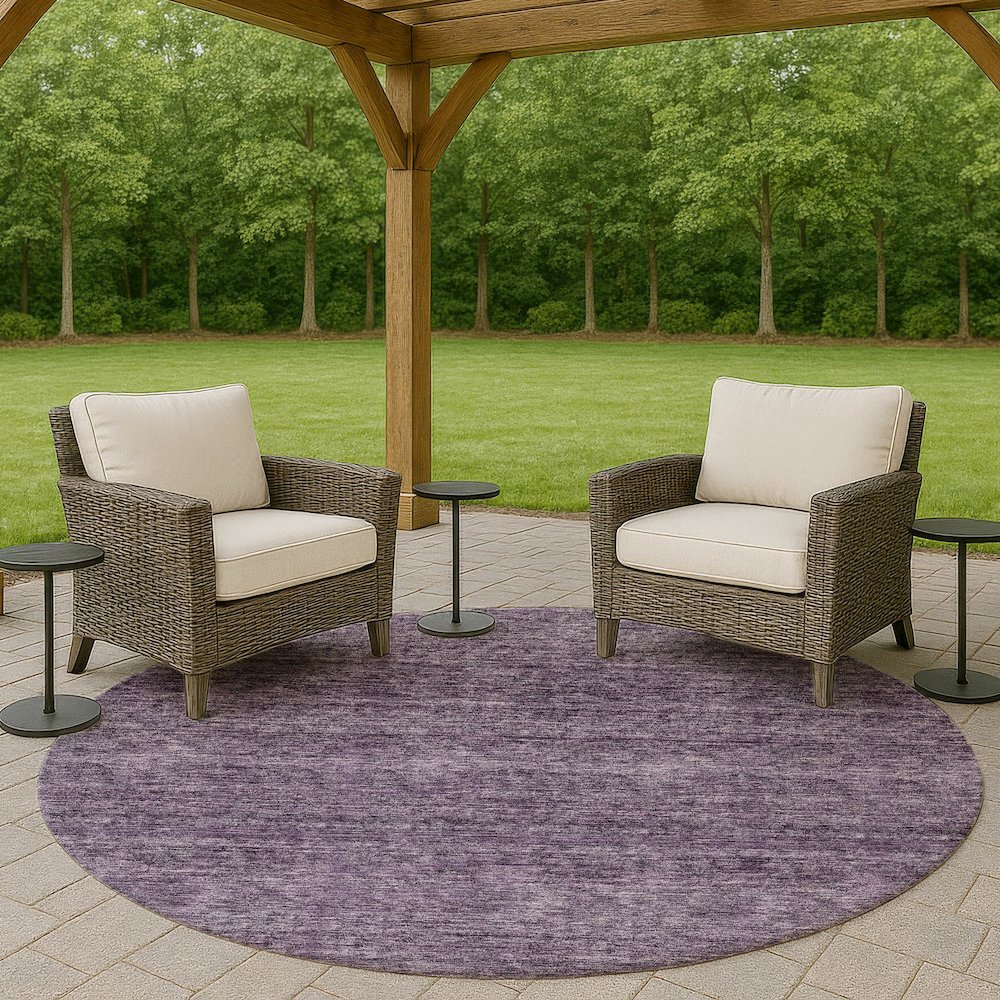 Luxury Washable Indoor/Outdoor Soft Essentials SE1 Purple 8' x 8' Rug. Picture 6