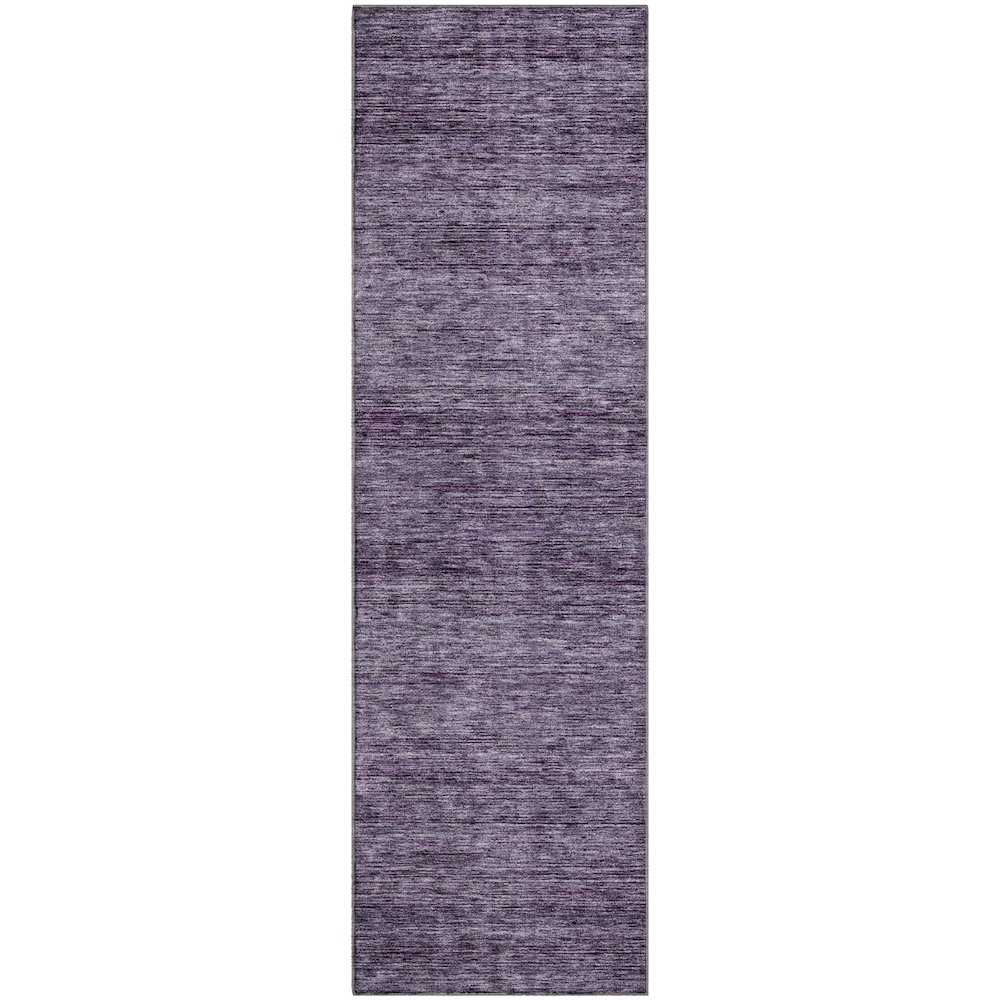 Luxury Washable Indoor/Outdoor Soft Essentials SE1 Purple 2'3" x 7'6" Runner Rug. Picture 1
