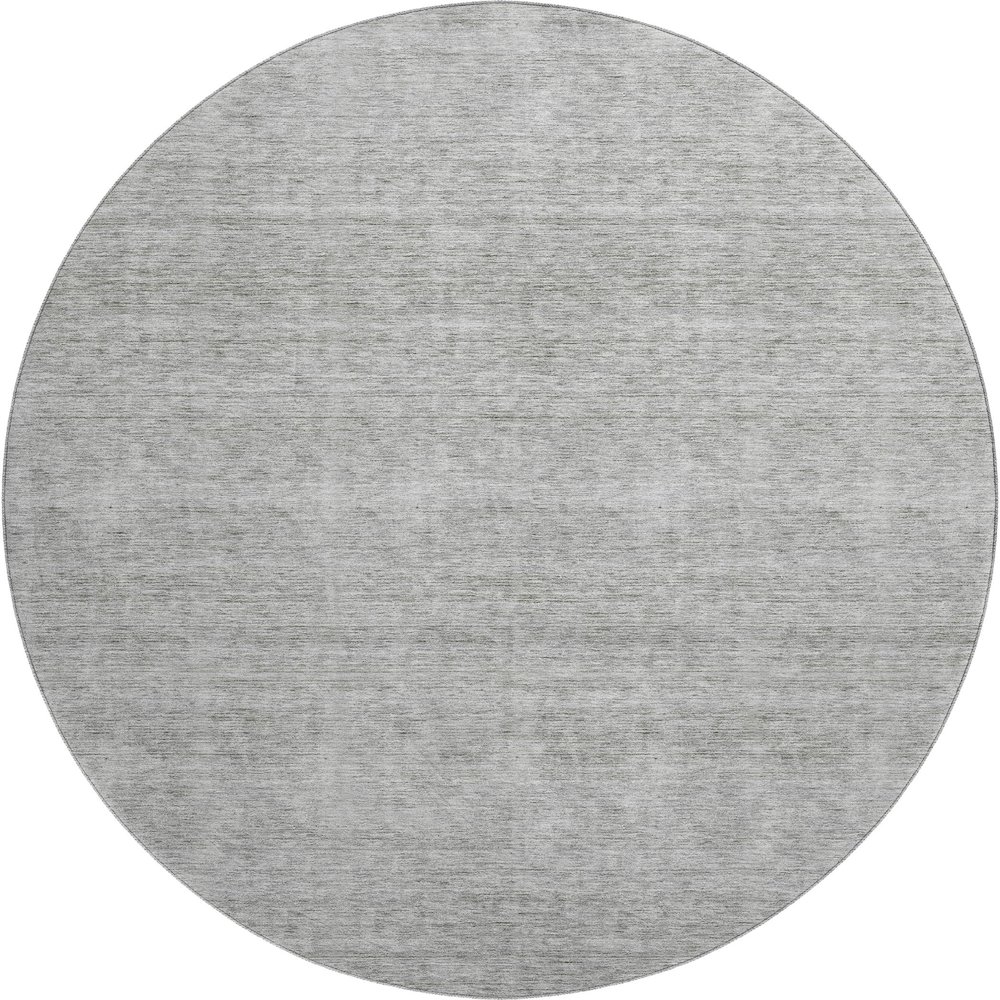 Luxury Washable Indoor/Outdoor Soft Essentials SE1 Gray 8' x 8' Rug. Picture 1