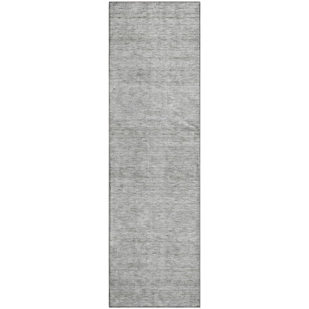 Luxury Washable Indoor/Outdoor Soft Essentials SE1 Gray 2'3" x 7'6" Runner Rug. Picture 1