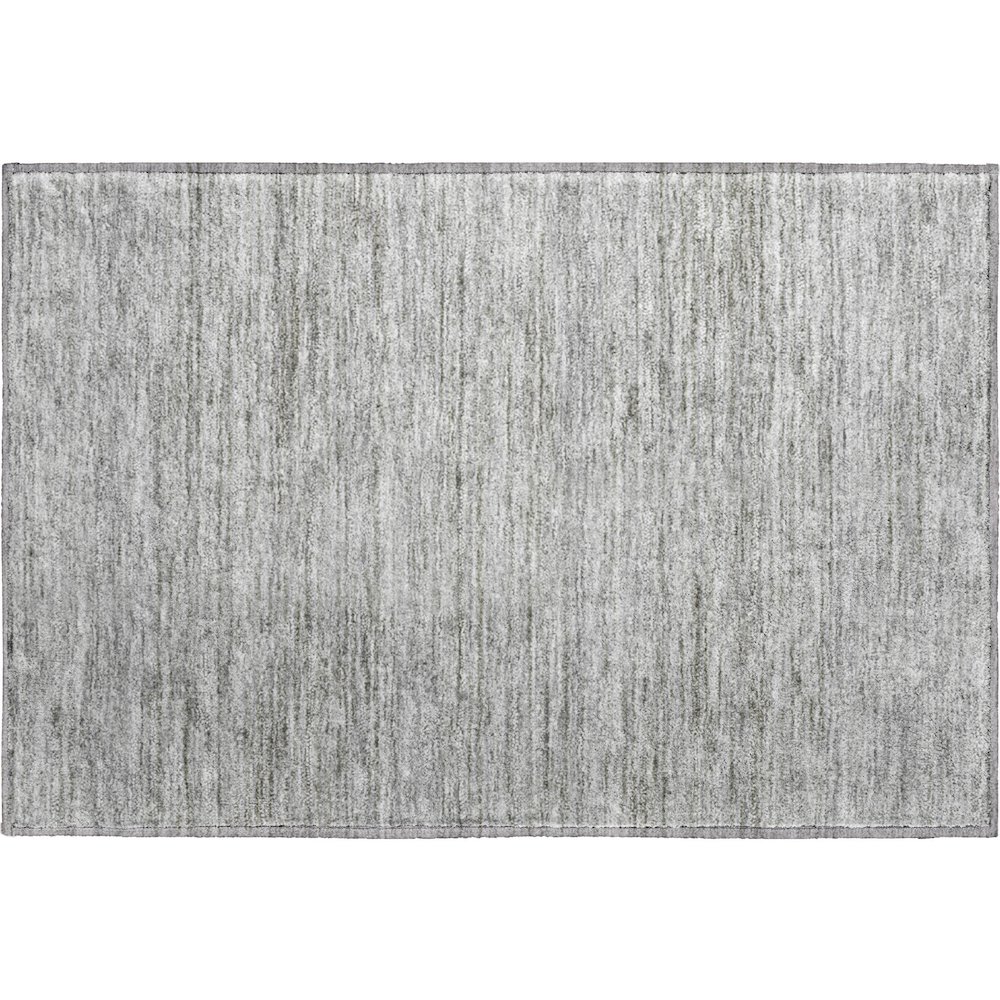 Luxury Washable Indoor/Outdoor Soft Essentials SE1 Gray 1'8" x 2'6" Rug. Picture 1