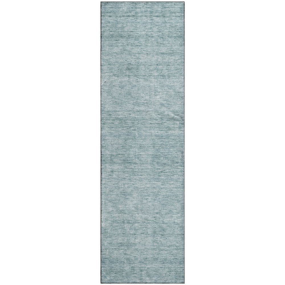 Luxury Washable Indoor/Outdoor Soft Essentials SE1 Blue 2'3" x 7'6" Runner Rug. Picture 1