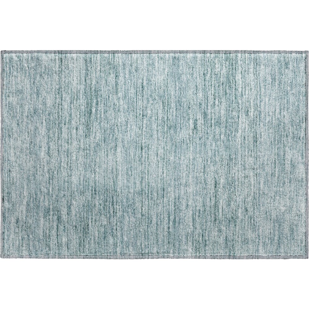 Luxury Washable Indoor/Outdoor Soft Essentials SE1 Blue 1'8" x 2'6" Rug. Picture 1