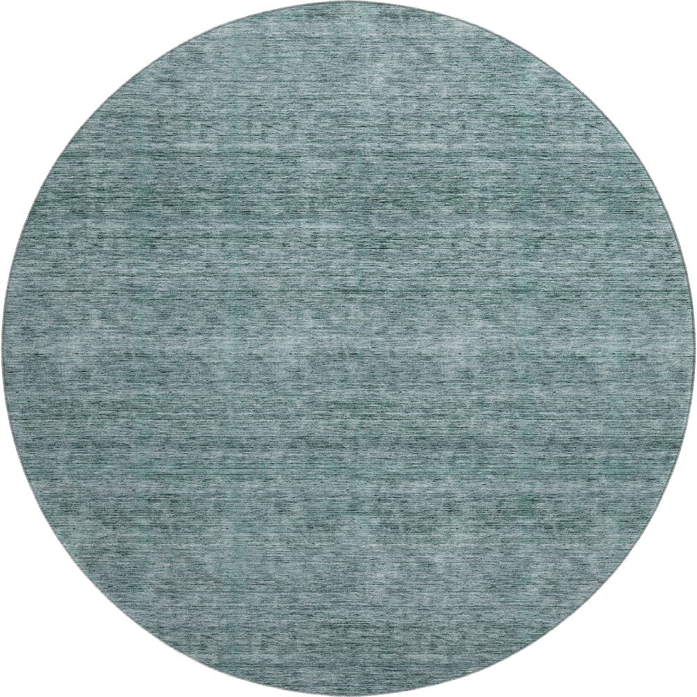 Luxury Washable Indoor/Outdoor Soft Essentials SE1 Teal 8' x 8' Rug. Picture 1