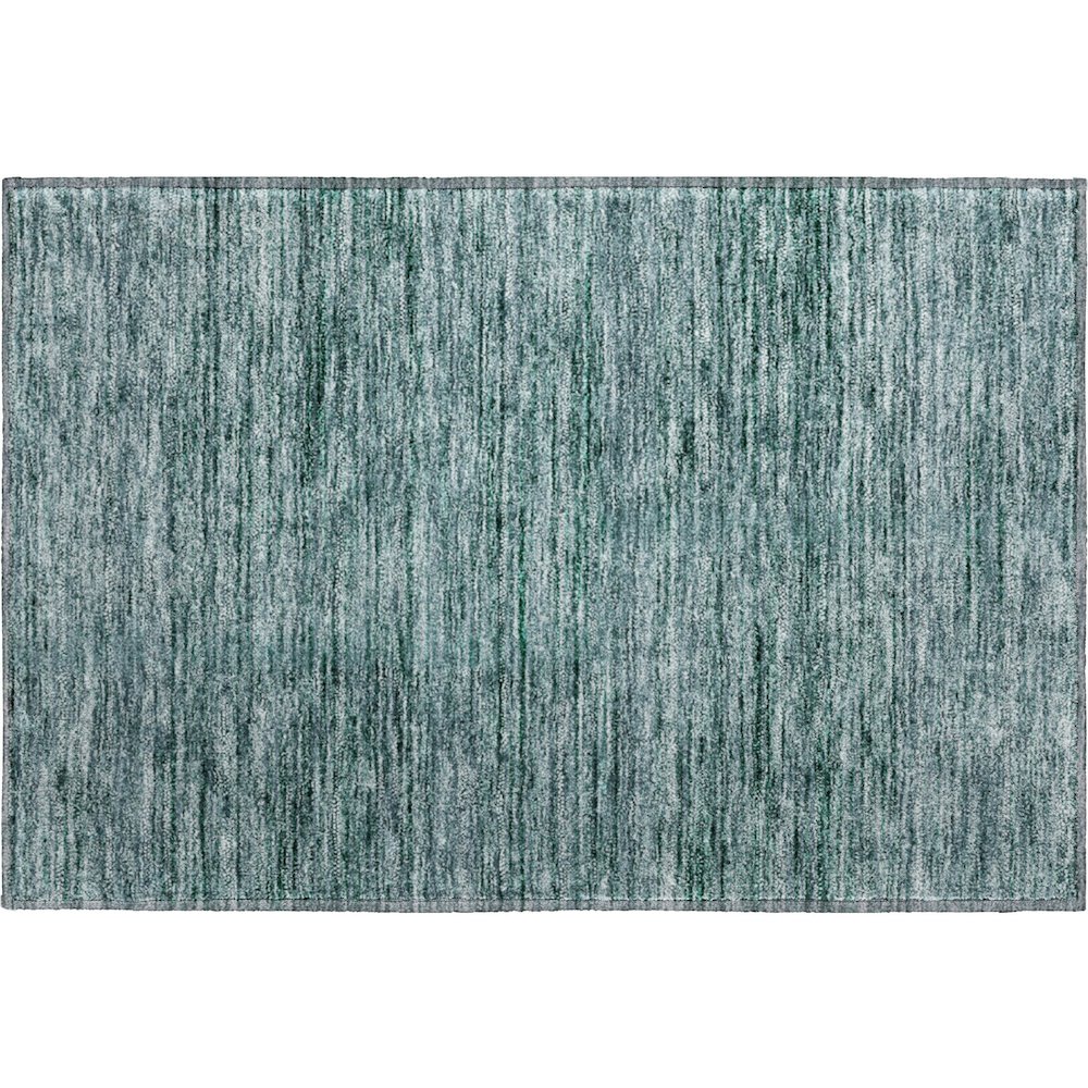 Luxury Washable Indoor/Outdoor Soft Essentials SE1 Teal 1'8" x 2'6" Rug. Picture 1