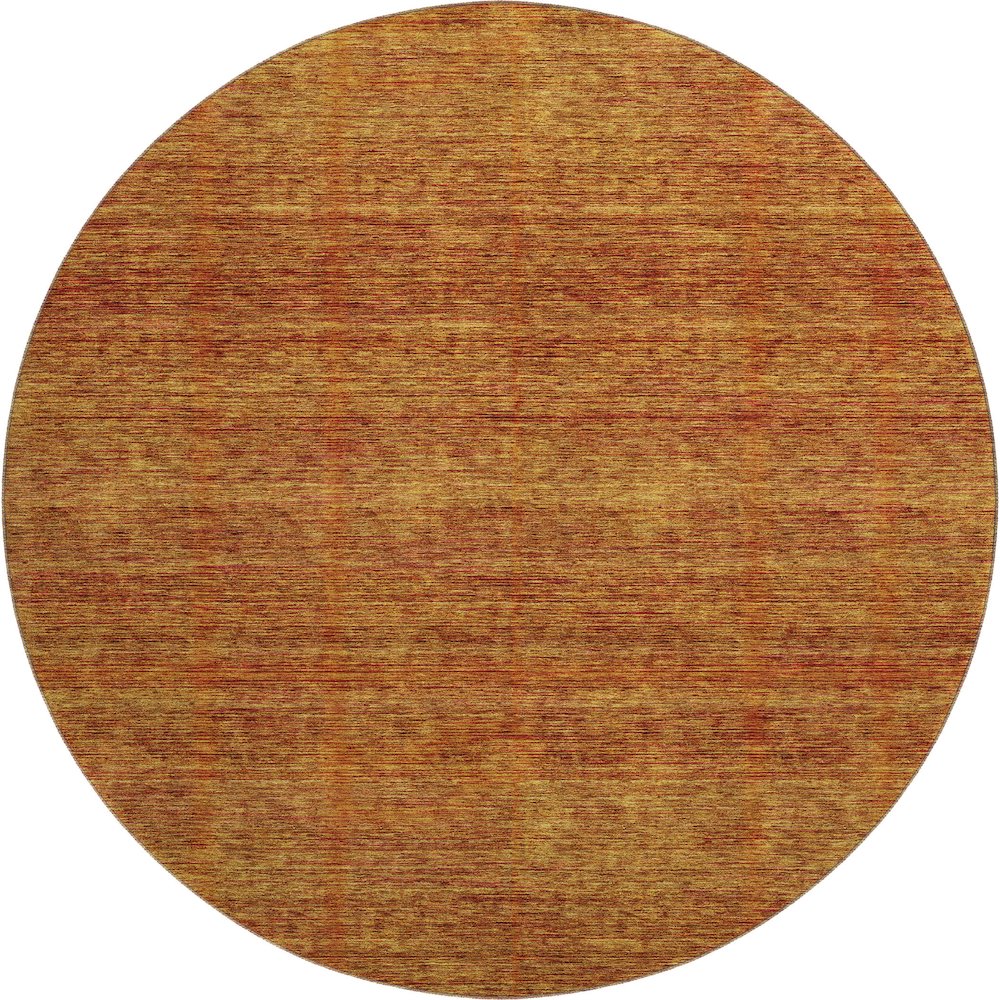 Luxury Washable Indoor/Outdoor Soft Essentials SE1 Orange 8' x 8' Rug. Picture 1