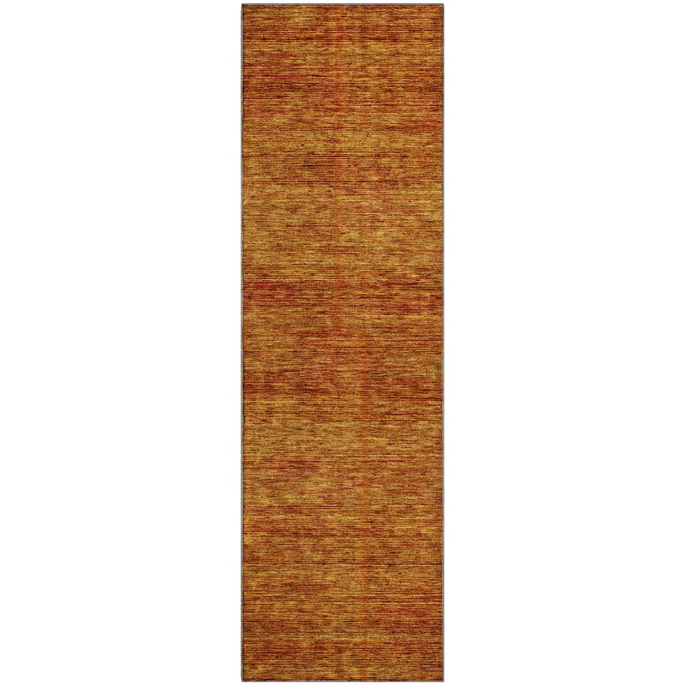 Luxury Washable Indoor/Outdoor Soft Essentials SE1 Orange 2'3" x 7'6" Runner Rug. Picture 1