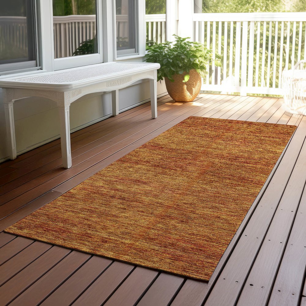 Luxury Washable Indoor/Outdoor Soft Essentials SE1 Orange 2'3" x 7'6" Runner Rug. Picture 6