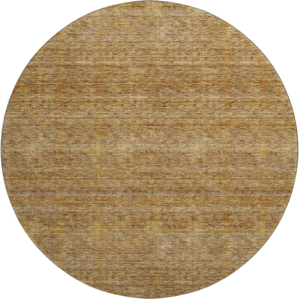 Luxury Washable Indoor/Outdoor Soft Essentials SE1 Gold 8' x 8' Rug. Picture 1