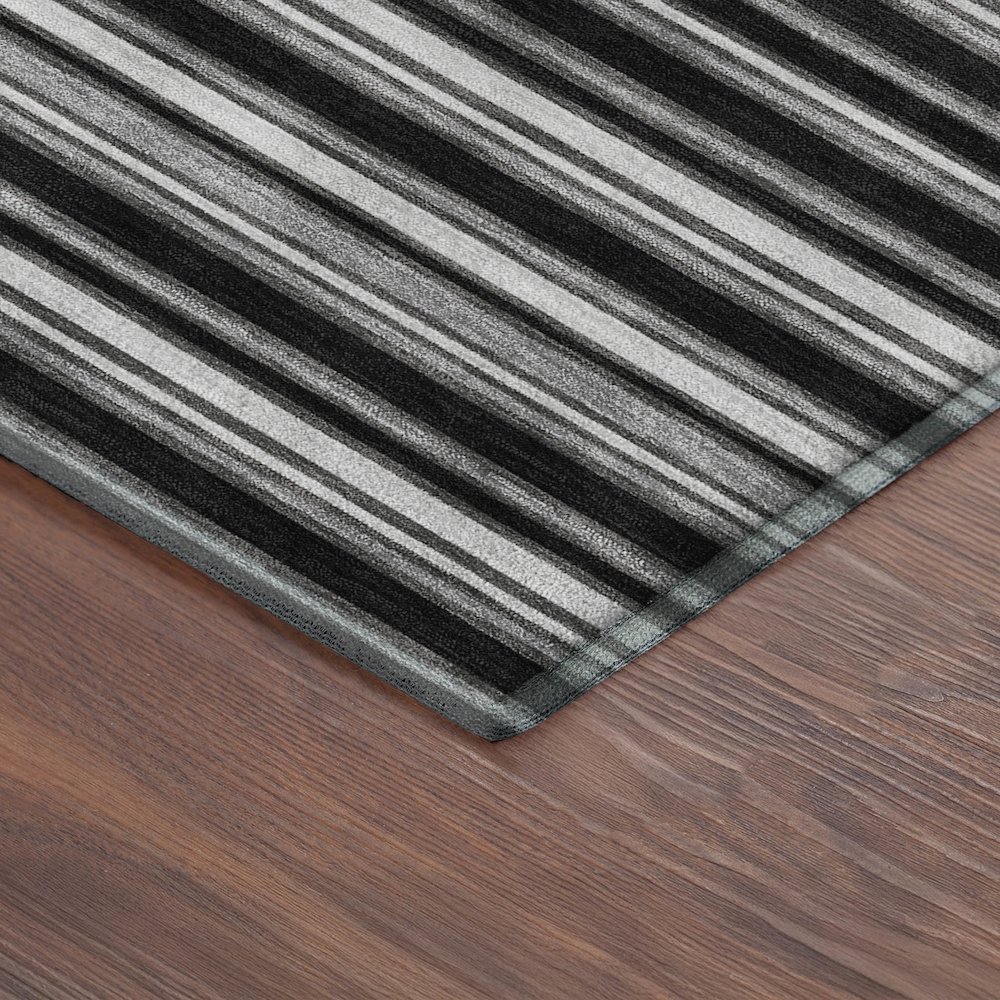 Luxury Washable Indoor/Outdoor Soft Essentials SE2 Black 1'8" x 2'6" Rug. Picture 2