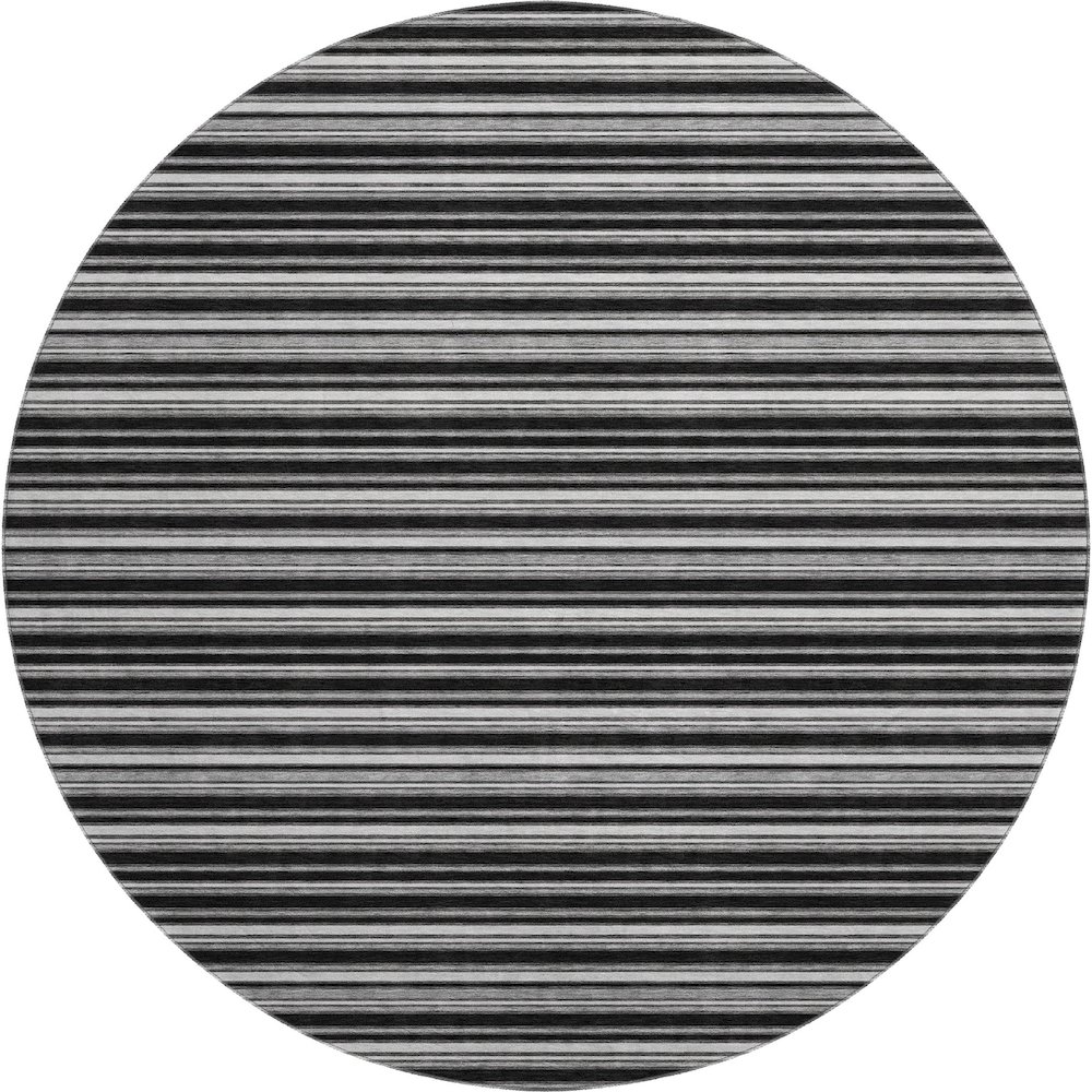 Luxury Washable Indoor/Outdoor Soft Essentials SE2 Black 8' x 8' Rug. Picture 1