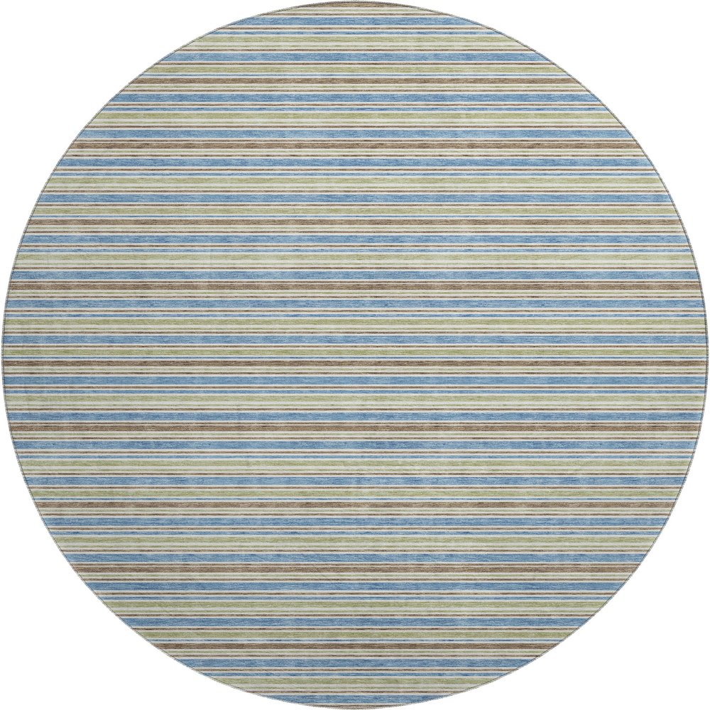 Luxury Washable Indoor/Outdoor Soft Essentials SE2 Blue 8' x 8' Rug. Picture 1