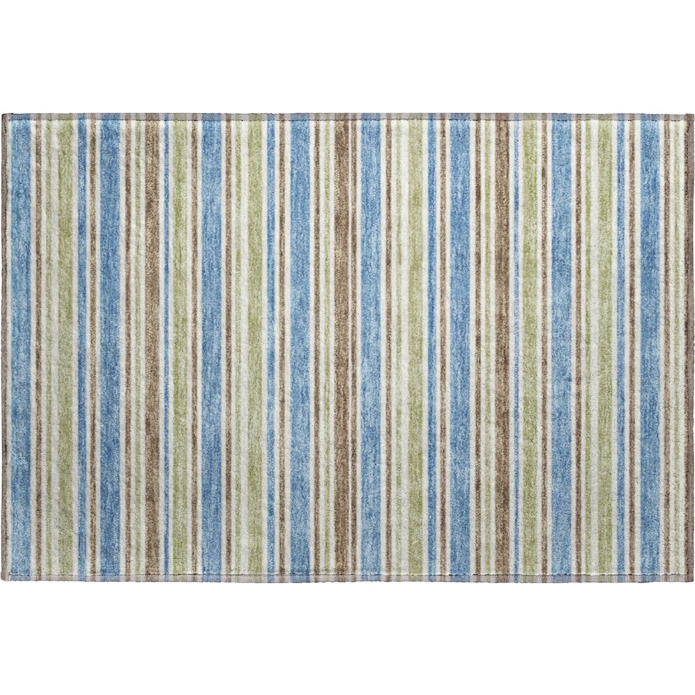 Luxury Washable Indoor/Outdoor Soft Essentials SE2 Blue 1'8" x 2'6" Rug. Picture 1