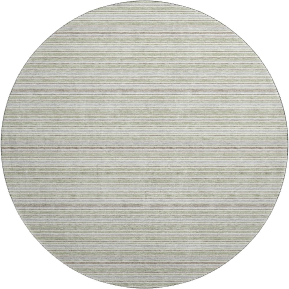 Luxury Washable Indoor/Outdoor Soft Essentials SE2 Green 8' x 8' Rug. Picture 1