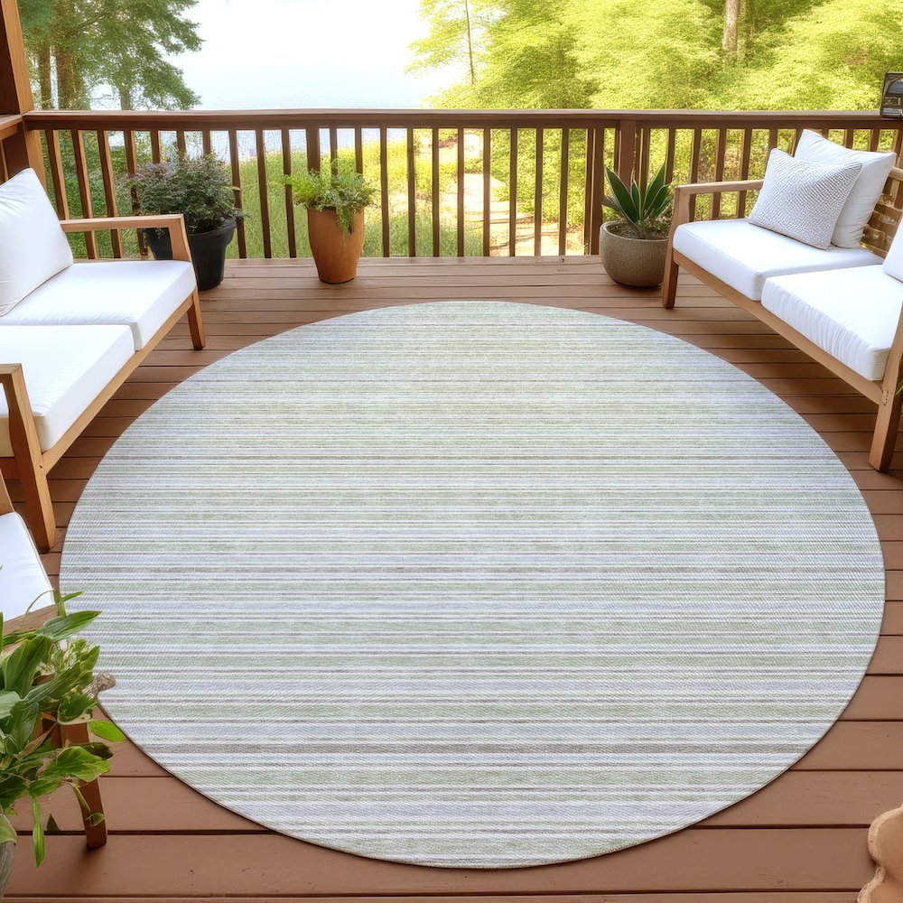 Luxury Washable Indoor/Outdoor Soft Essentials SE2 Green 8' x 8' Rug. Picture 6