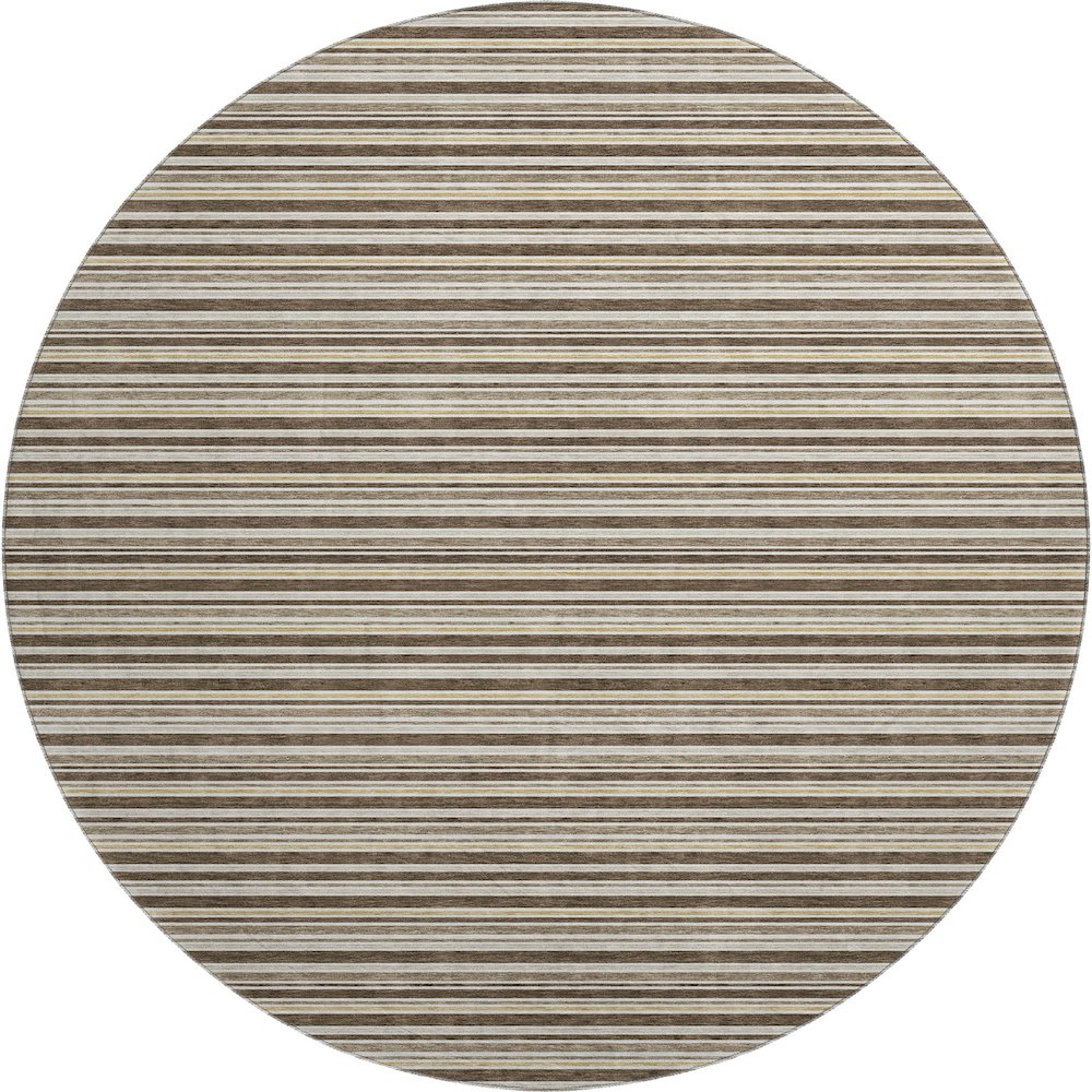 Luxury Washable Indoor/Outdoor Soft Essentials SE2 Brown 8' x 8' Rug. Picture 1