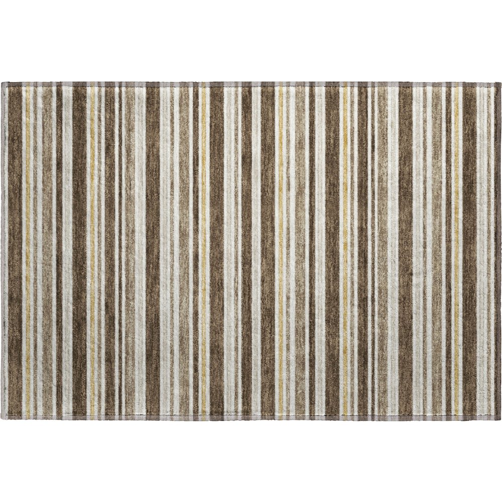 Luxury Washable Indoor/Outdoor Soft Essentials SE2 Brown 1'8" x 2'6" Rug. Picture 1