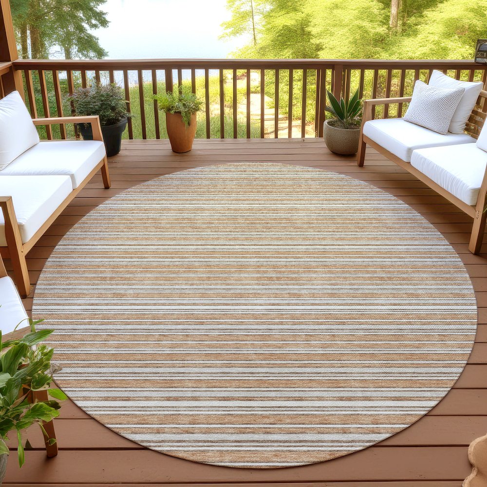 Luxury Washable Indoor/Outdoor Soft Essentials SE2 Orange 8' x 8' Rug. Picture 6