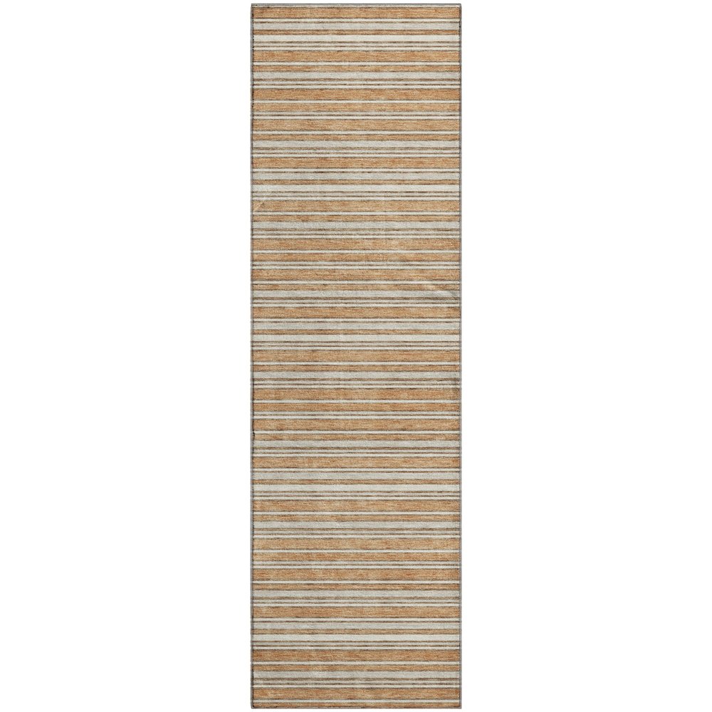 Luxury Washable Indoor/Outdoor Soft Essentials SE2 Orange 2'3" x 7'6" Runner Rug. Picture 1