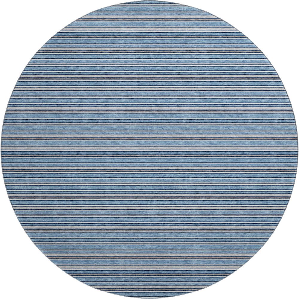 Luxury Washable Indoor/Outdoor Soft Essentials SE2 Blue 8' x 8' Rug. Picture 1